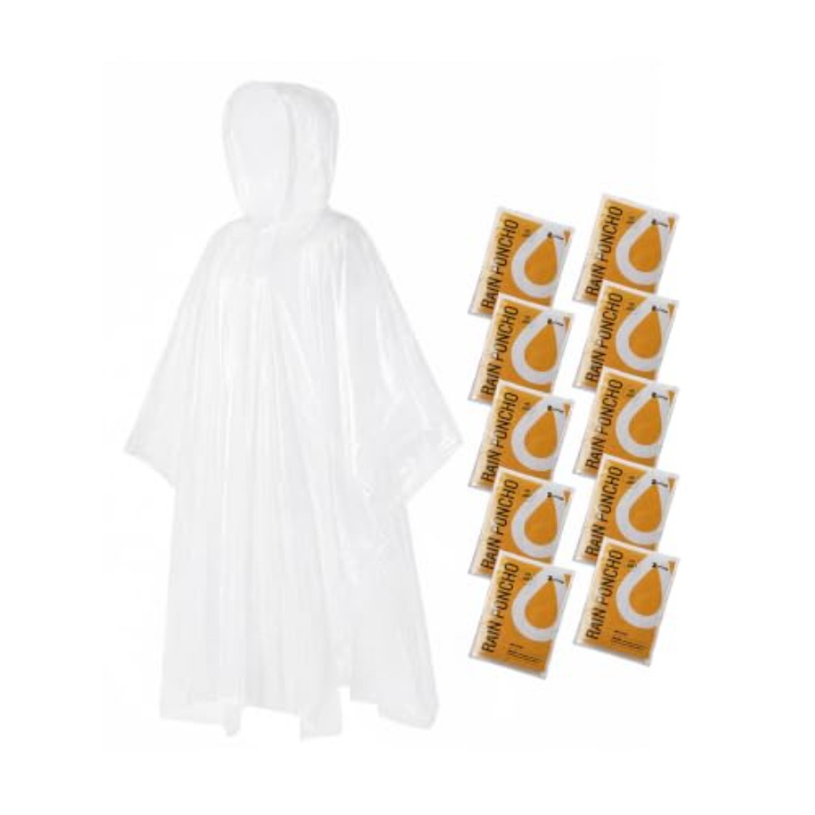 Emergency Poncho Rain - Poncho Impermeabile Monouso per Adulti, Confezione